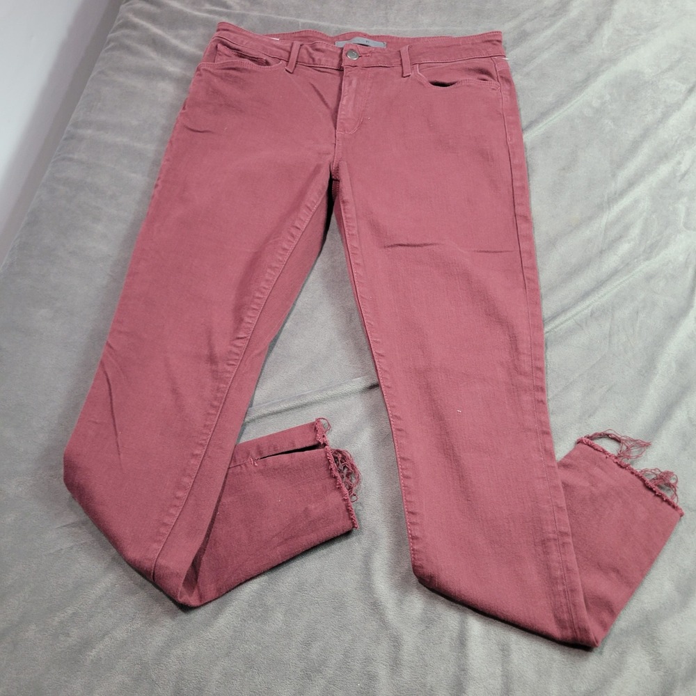 Joe's Jeans Cranberry Skinny Ankle Pants Raw Hem‎ Side Slit W29 GLPLCR5968